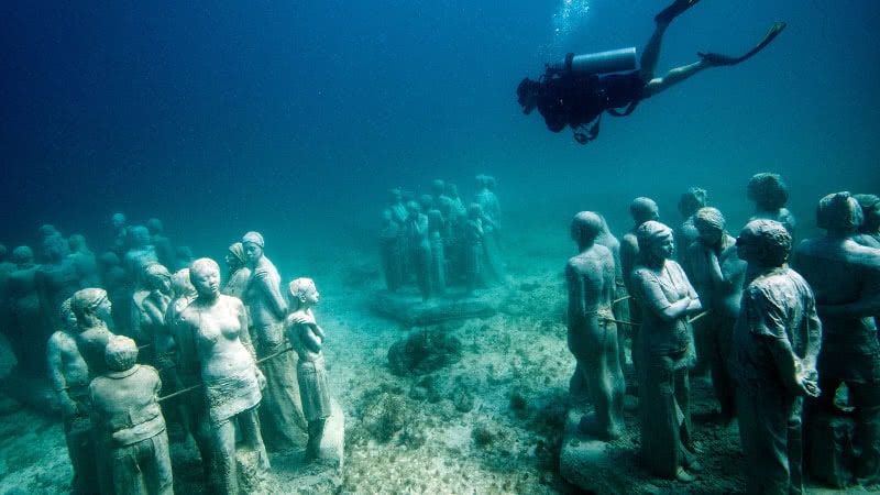 Подводный музей скульптур мексика
